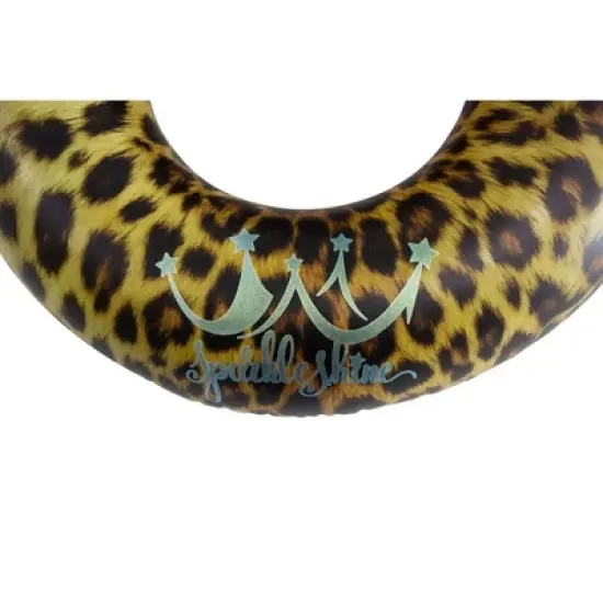 Pool Central 35" Inflatable Leopard Print Swimming Pool Inner Tube image {4}