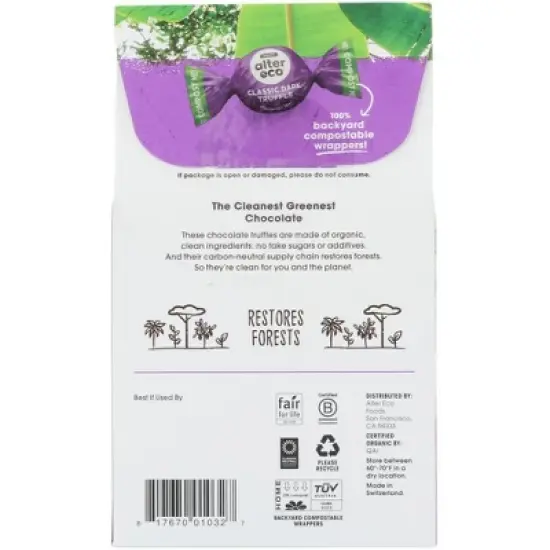 Alter Eco Classic Dark Chocolate Truffles - Case of 8/4.2 oz image {2}