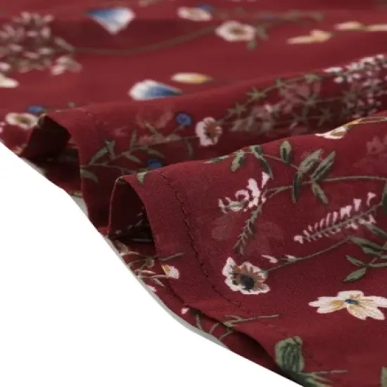 Allegra K Women's Floral Elastic Waist Tiered Ruffle Boho Midi Skirts image {4}