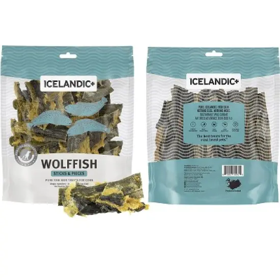 Icelandic+ Sticks & Pieces: Wolffish 9oz - Pure Fish Skin Dog Treats, Air-Dried Single Ingredient Long Lasting Chews image {5}