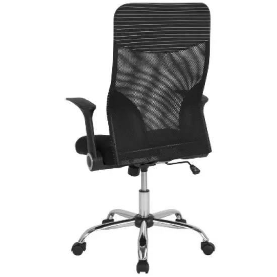 Emma and Oliver High Back Black/White Ergonomic Office Chair with Contemporary Mesh Design image {6}