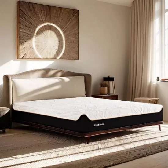 Luck Live 10 inch full mattress, gel memory foam mattress for pain relief, boxed mattress, CertiPUR-US certified, no fiberglass mattress, white. image {7}