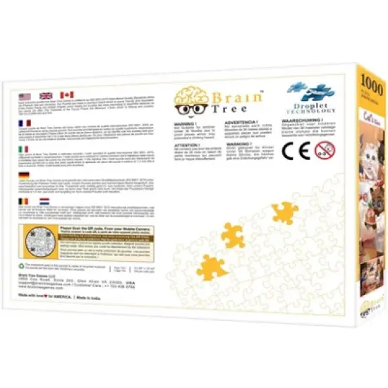 Brain Tree - Cat's Dinner 1000 Piece Puzzles for Adults-Jigsaw Puzzles-With 4 Puzzle Sorting Trays- Random Cut - 27.5"Lx19.5"W image {2}