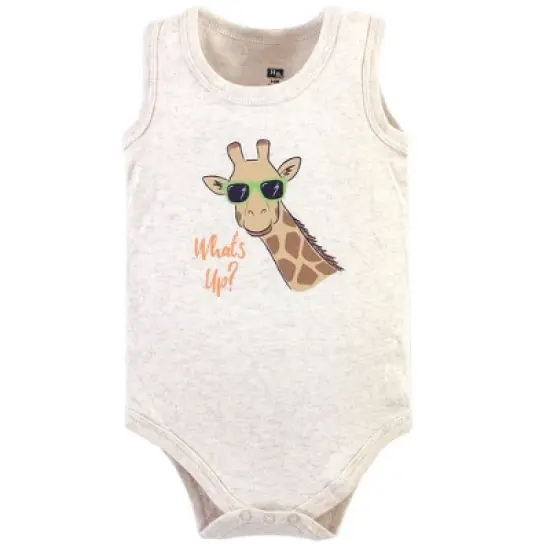 Hudson Baby Infant Boy Cotton Sleeveless Bodysuits 5pk, Wild Safari image {3}