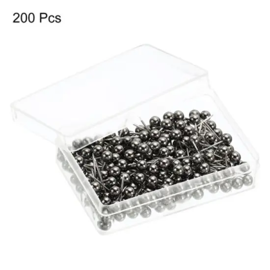 Unique Bargains Round Head Steel Point Push Pins 200 Pcs image {2}