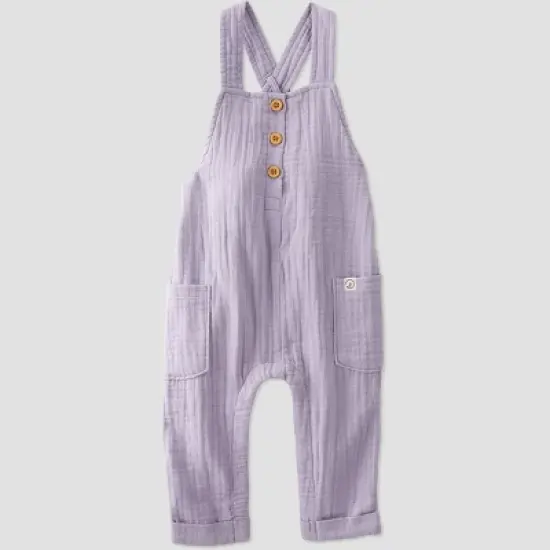 little Planet By Carter's Baby Rain Gauze Overalls - Lilac Purple image {3}