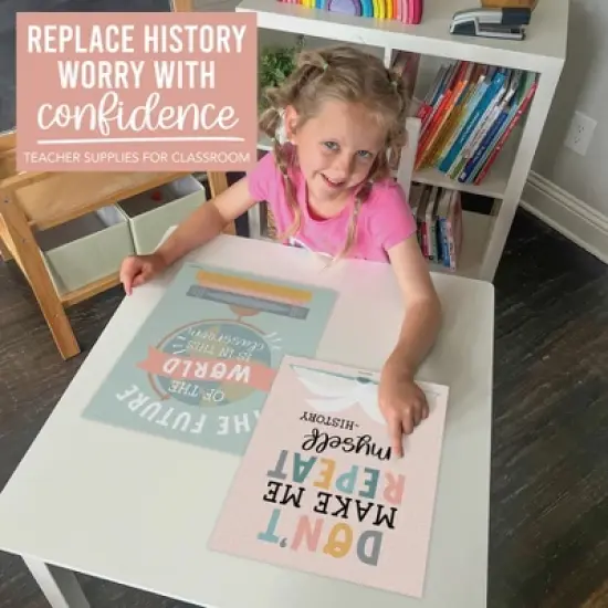 Hadley Designs Boho History Bulletin Board Classroom Decor Posters, Set of 6 image {4}