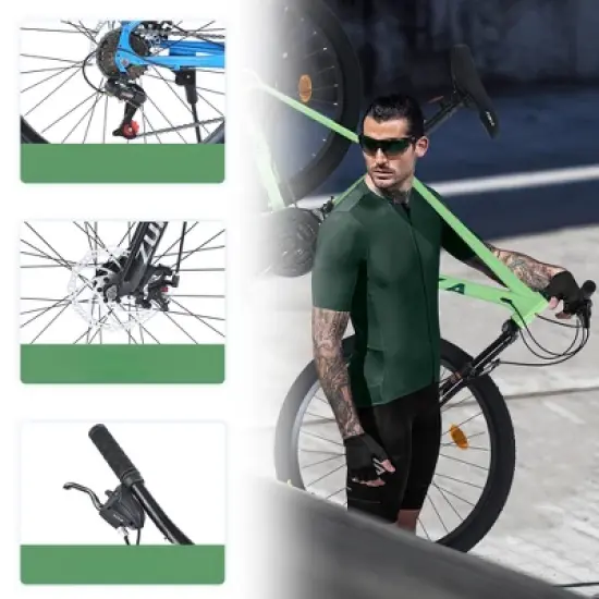 INFURNIC Bicycles, 26 Inch Mountain Bike, MTB with Suspension Fork for Men and Women, Green, 24.41"*37"*65.75" image {2}