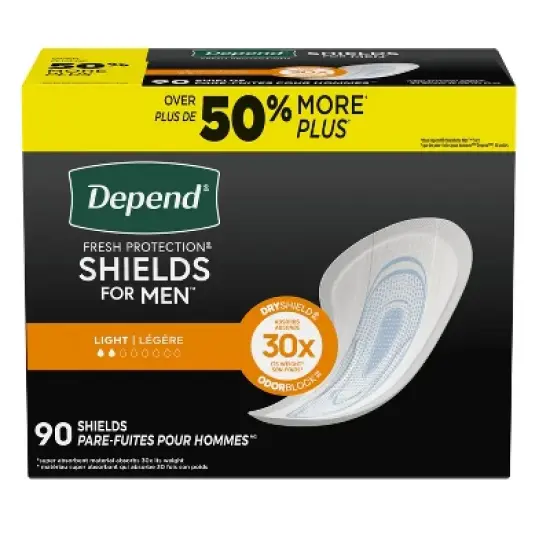 Depend Men's Incontinence Guards Pads - Maximum Absorbency - 90ct image {1}
