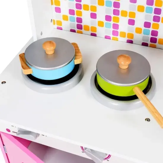 Costway Kids Wooden Pretend Cooking Playset Cookware Play Set Kitchen Toys Toddler Gift image {8}