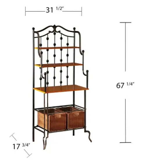 Saint Pierre Bakers Rack - Black/Brown - SEI image {5}