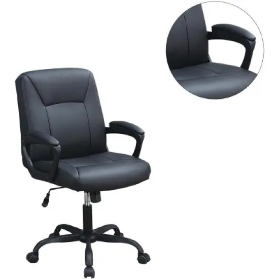 NicBex Adjustable Office Chair with Wheels, Comfy PU Upholstered Gaming Chair with Armrest, Executive Office Chairs for Adults, Office image {1}