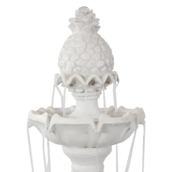 Sunnydaze 59"H Electric Fiberglass 3-Tier Welcome Pineapple Top Outdoor Water Fountain image {2}