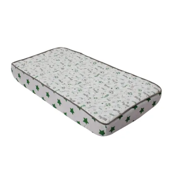 Bacati - Soccerball Green/Gray Muslin Changing Pad Cover image {7}
