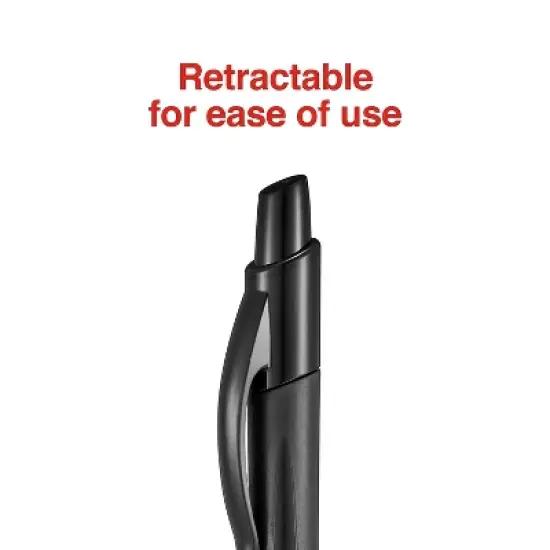 Staples Sonix Retractable Gel-Ink Pens Medium Point Black Dozen (13561-CC) 651254 image {3}