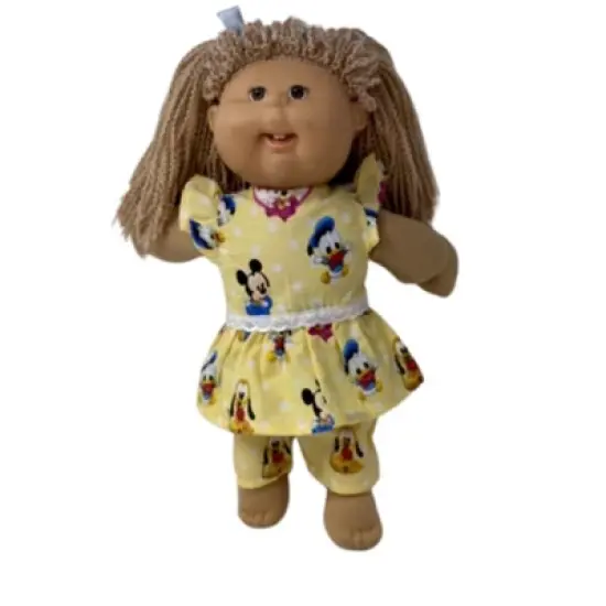 Doll Clothes Superstore Yellow Friends Size 6 Matching Girl And Doll Pajamas image {3}