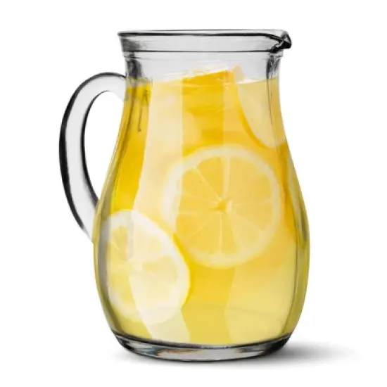 Amici Home Roxy Glass Party Pitcher with Handle & Spout - 17 Oz Clear Drink Jug for Lemonade, Iced Tea, Sangria, Cocktails, or Water - Italian Made image {8}