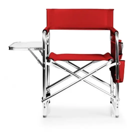 Oniva 2pc Aluminum Rectangle Outdoor Portable Chair with Side Table - Red image {1}