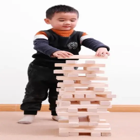 PLAYBERG 60 Block Giant Hardwood Tower Stacking Game image {4}