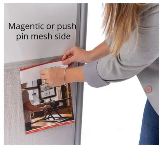 Stand Up Desk Store Rolling Mobile Magnetic Whiteboard Room Divider Dry Erase Board for Home or Classroom (Combo Whiteboard/Tackboard, 40" W x 72" H) image {6}