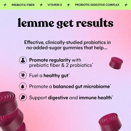 Lemme Fiber and Probiotic Gummies - 60ct image {2}