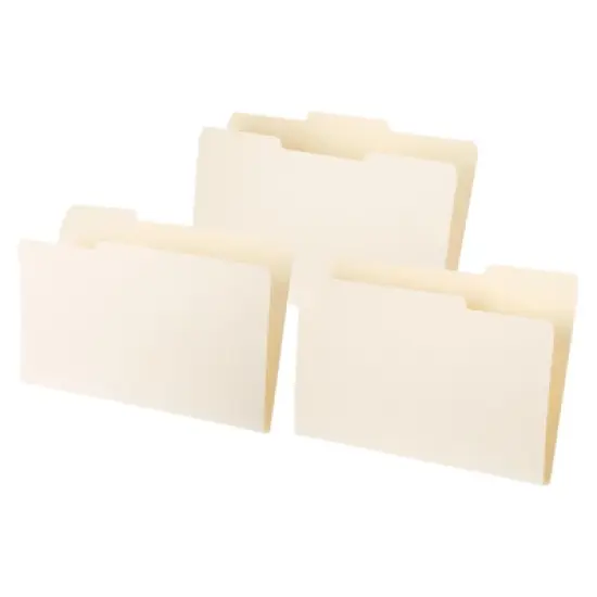 Unique Bargains Classroom Home Office Paperwork 1/3 Cut Tab Legal Size Manila File Folders Beige image {6}