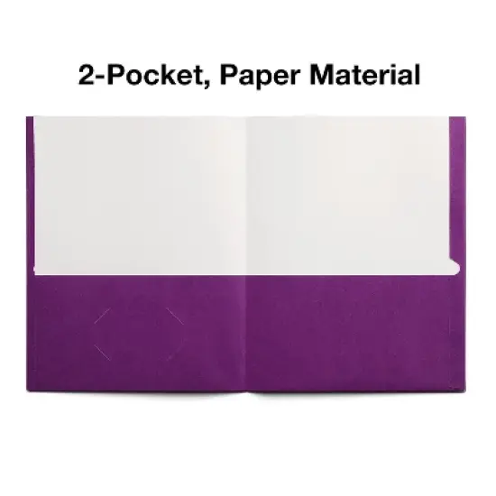 Staples School Grade 2 Pocket Folder Purple 25/Box 27536-CC image {2}
