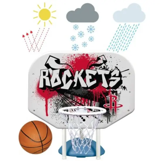 Poolmaster Graffiti Collection NBA Houston Rockets Pro Poolside Hoop Set Durable All-Weather Base image {5}