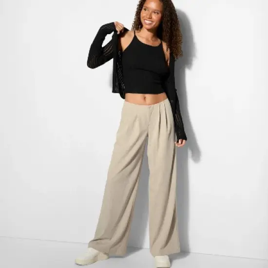 Women's Linen Trousers - Wild Fable&trade; Beige image {3}
