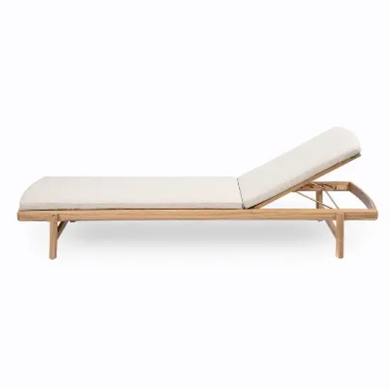 Christopher Knight Home Mallorca Acacia Wood Chaise Lounge With Water-Repellent Cushions image {4}