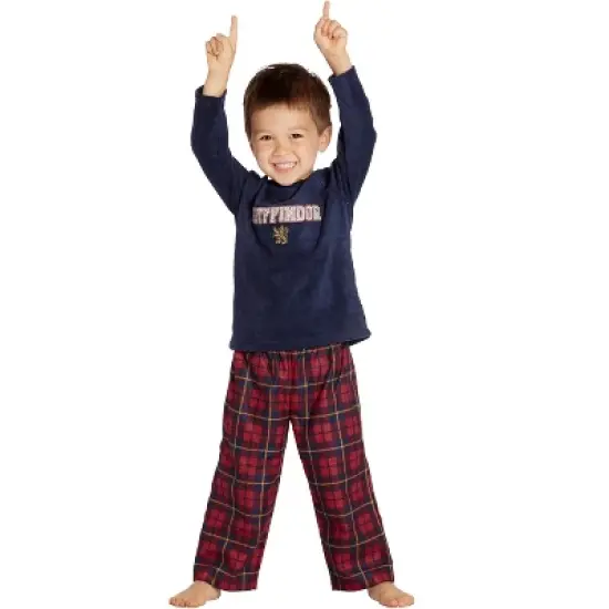 Harry Potter Gryffindor Lion Christmas Plush Holiday Toddler Plaid Pajama Set image {1}