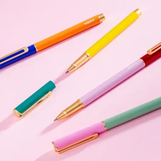 Poketo Colorblock Cap Pens Set of 4 image {3}