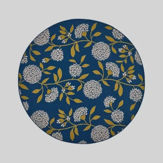 Viola Floral Outdoor Rug Blue/Green - Christopher Knight Home image {7}