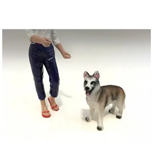 Woman and Dog 2 Piece Figure Set For 1:18 Scale Models by American Diorama image {2}