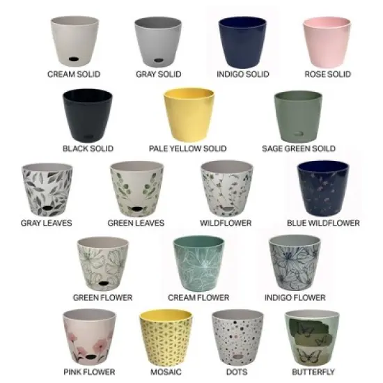 Tierra Garden 7" Round Self-Watering Bamboo Pot image {6}