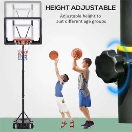 YONWAY Portable Basketball Hoop System Stand with 33inch Backboard, Height Adjustable 5FT-7FT for Indoor Outdoor Use, Black image {6}