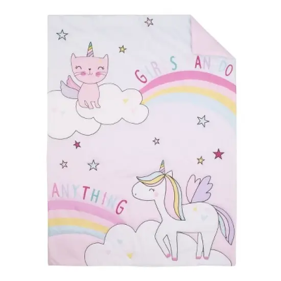4pc Toddler Everything Caticorn Girl Power Kids' Bedding Set image {1}