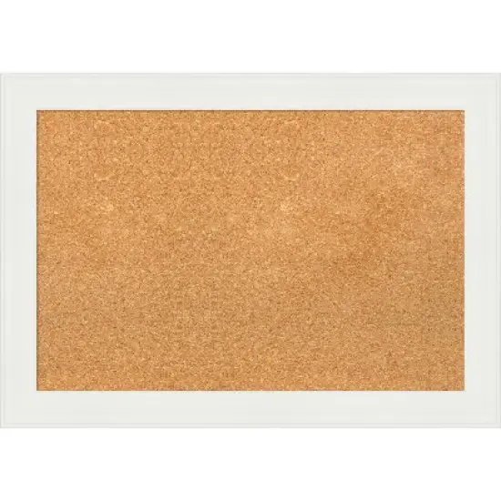 Amanti Art Vanity White Narrow Framed Corkboard, Natural Cork image {7}
