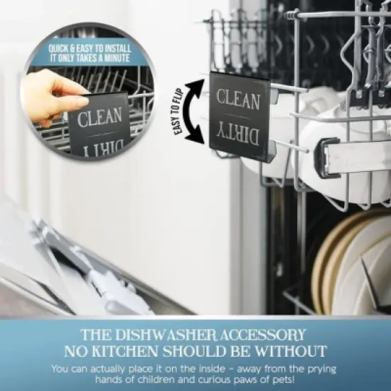 Dishwasher Sign Clean Dirty Signs Stainless Steel Interior Indicator - Easy to Read Indicators - Non-Scratch & Rustproof Clean Dirty Dishwasher Sign image {1}
