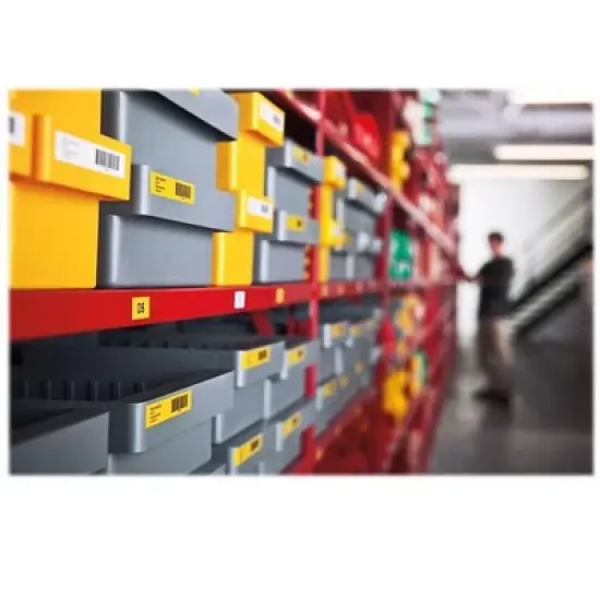 DYMO D1 High-Performance Polyester Removable Label Tape 3/8" x 23 ft Black on White 41913 image {6}