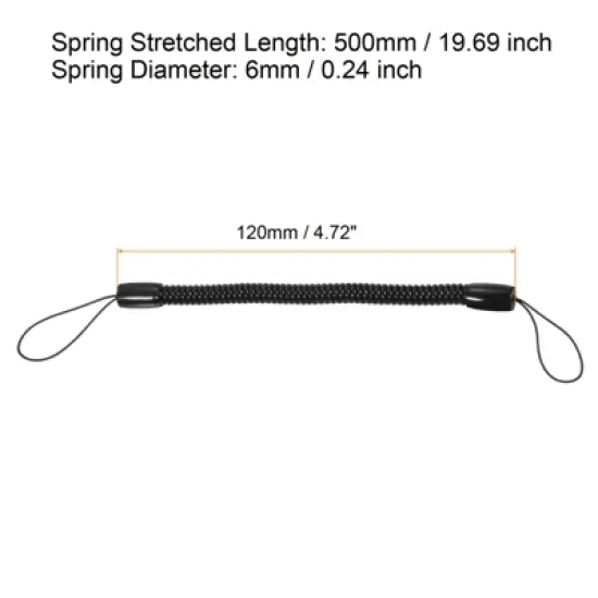 Unique Bargains Retractable Spring Coil Strap Flexible Badge Lanyards 8 Pcs image {1}