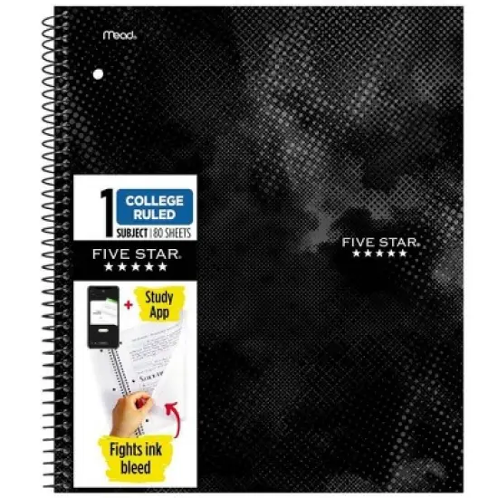 Five Star Active Subject Notebook 80ct Black image {8}