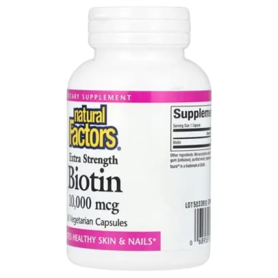 Natural Factors Biotin, 10,000 mcg, 60 Vegetarian Capsules image {3}