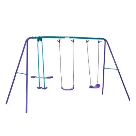 Luupatchy Metal Swing Set With Glider image {5}