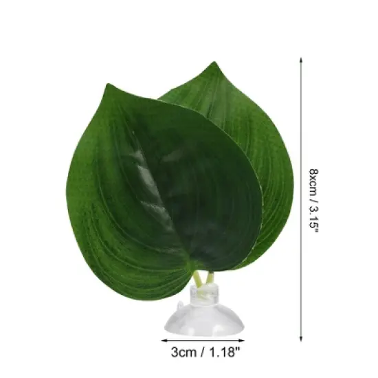 Unique Bargains Betta Fish Leaf Pad Hammock Plants for Fish Tank Green 3.15"x2.76" image {3}