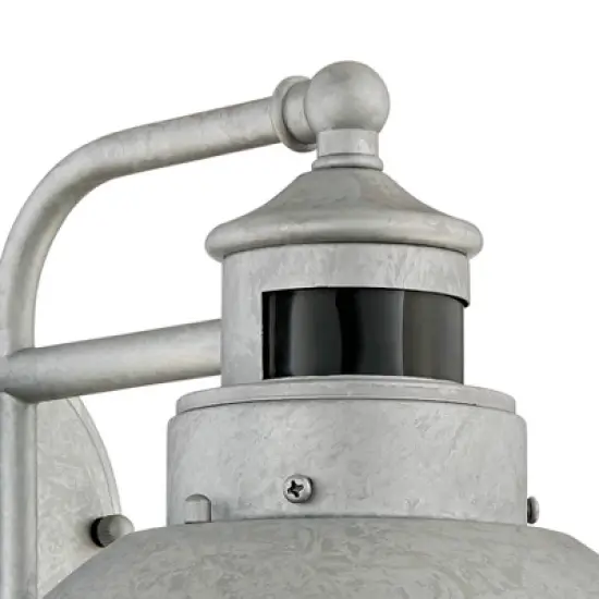 John Timberland Modern Industrial Outdoor Barn Lights Set of 2 Metal Dusk to Dawn Motion Sensor Gooseneck 9" Clear Glass Exterior image {2}