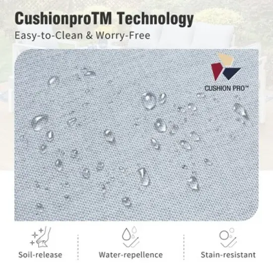 Captiva Designs 5PC Aluminum Outdoor Patio Conversation Set with Ottoman image {8}