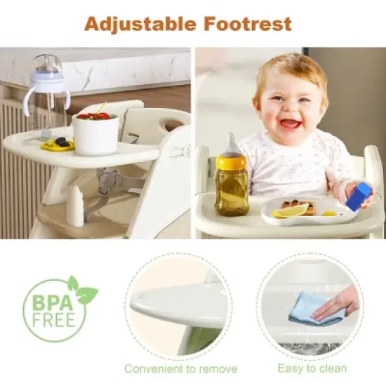 Angel Sar 3-in-1 Adjustable Height Toddler Tower & High Chair, Multi Functional Learning Tower with 5-Point Harness for Kitchen, Dining, and Play image {6}