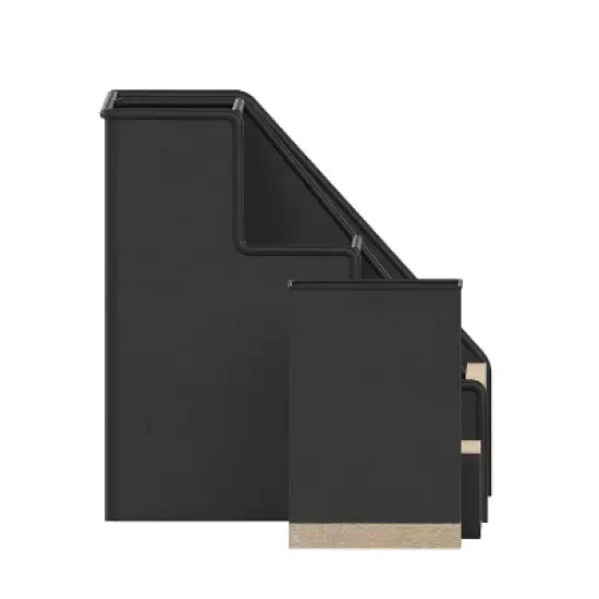 Flash Furniture Comerford 7-Compartment Wood Accessory Holder Set Black 3 Piece (HFMHDGDI781315) image {6}