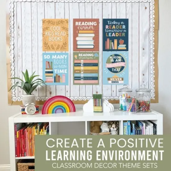 Hadley Designs Colorful Pastel Reading Posters For Classroom Library Decor, Set of 6 image {1}